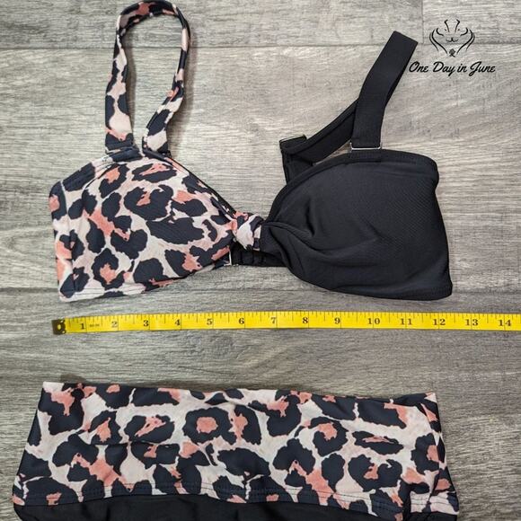 ODIJ Colorblock Leaopard Bikini Swimsuit Size S - Picture 4 of 5